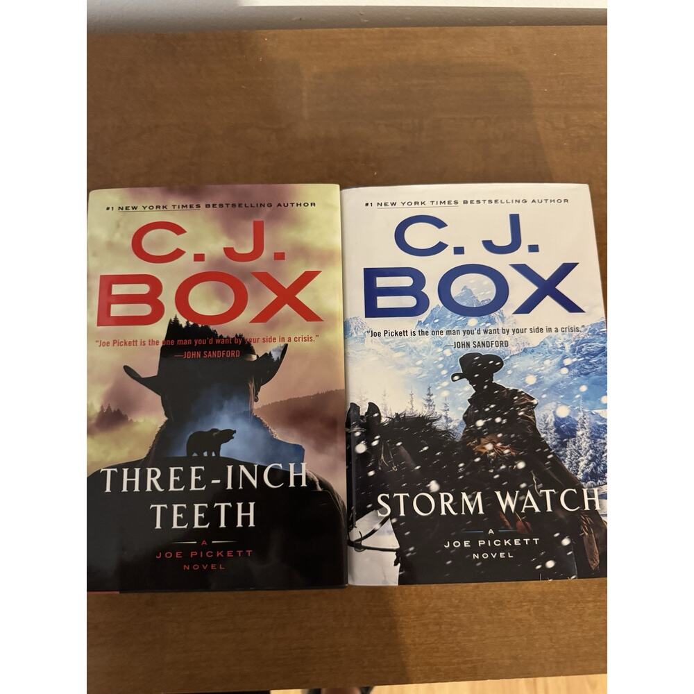 C.J Box Hardcover Book Lot Of Two Three Inch Teeth Storm Watch